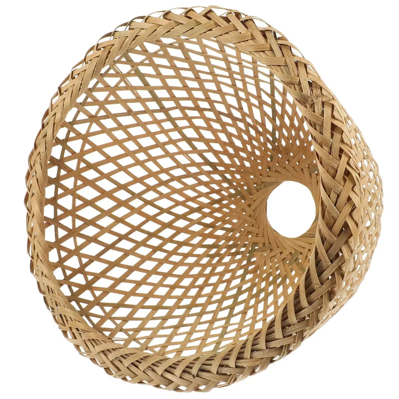 Handcrafted Zen Bamboo Woven Lamp Shade - Vintage Boho Lighting